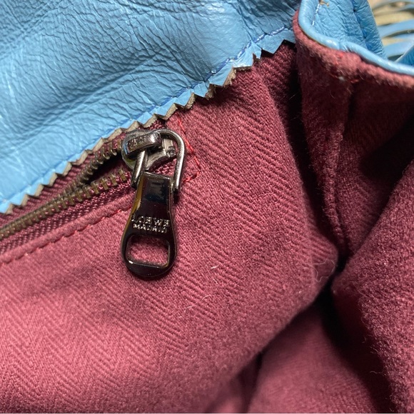 LOEWE Flamenco Sly blue  Leather Shoulder Bag - Picture 12 of 16